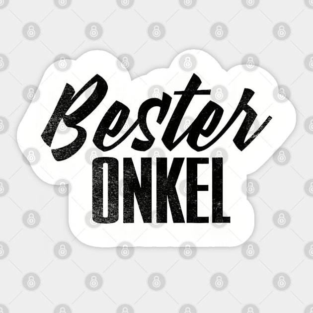 Bester Onkel // Black Sticker by Throbpeg